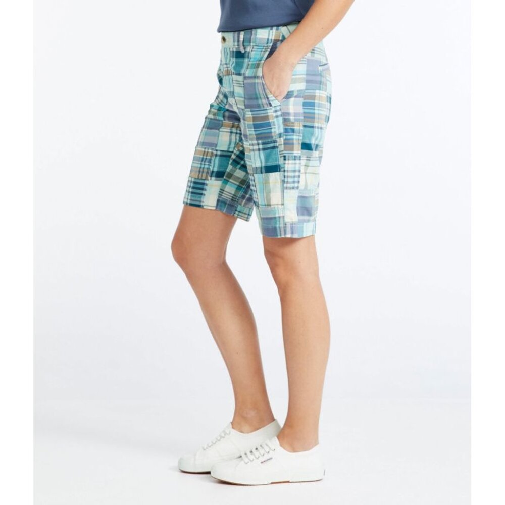 NWT LL Bean Womens Size 2 Multicolor Washed Patchwork Bermuda Shorts NEW - Picture 5 of 6